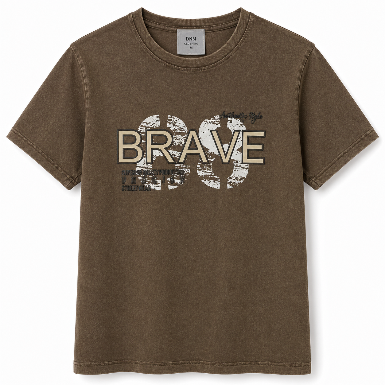 Men’s Denim line “BRAVE 89” Printed Cotton T-Shirt - Image 2