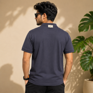 Dixy Scott Men’s Cotton Rich Polo T-Shirt – Navy Blue