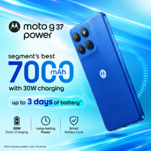 Motorola G37 Power 5G Smartphone | 7000 mAh Battery | PANTONE Capri