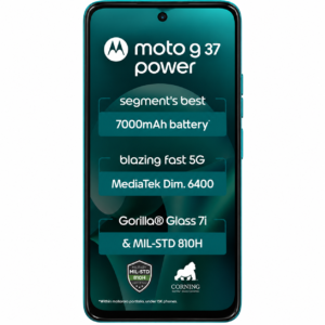 Motorola G37 Power 5G Smartphone | 7000 mAh Battery | PANTONE Capri