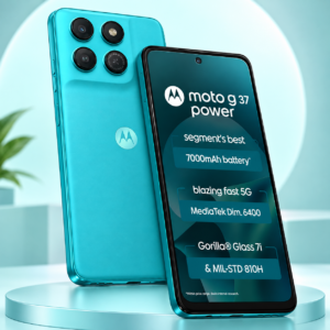 Motorola G37 Power 5G Smartphone | 7000 mAh Battery | PANTONE Capri