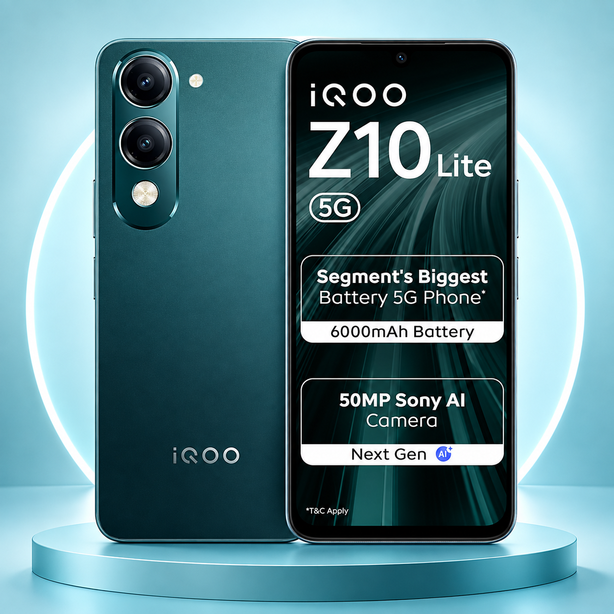 iQOO Z10 Lite 5G (Cyber Green, 4GB RAM, 64GB Storage