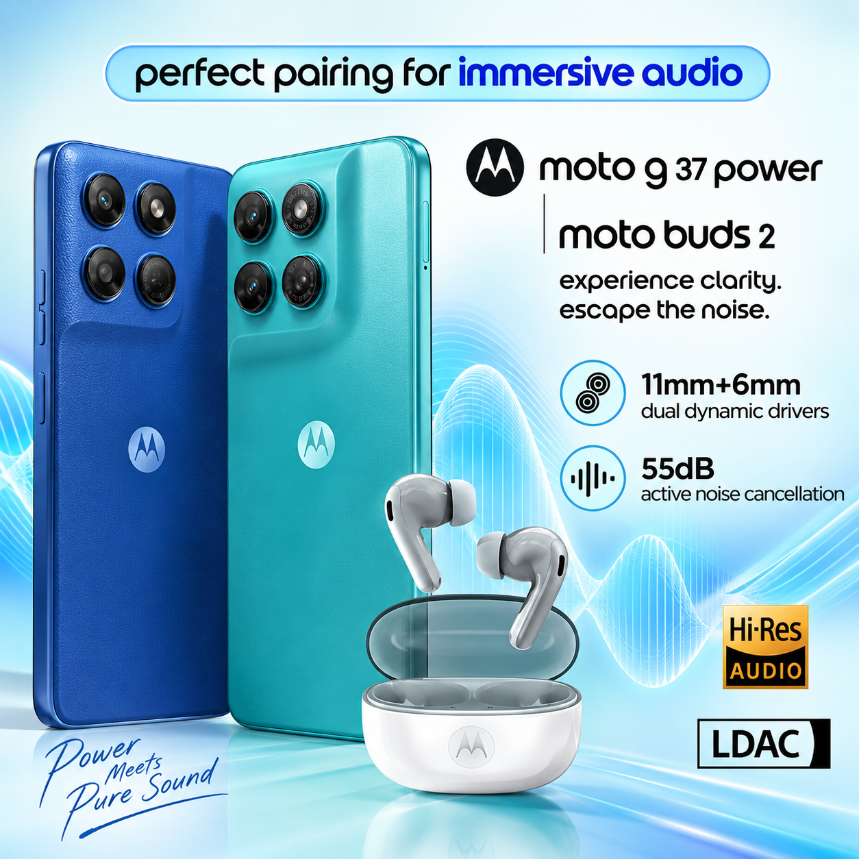Motorola G37 Power 5G Smartphone | 7000 mAh Battery | PANTONE Capri - Image 4