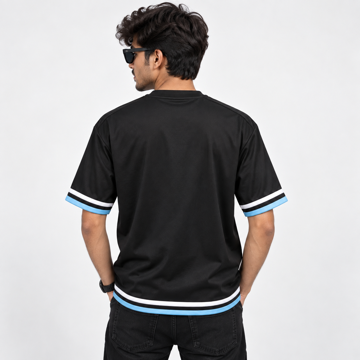 Men’s New Style Black Printed Crew Neck T-Shirt - Image 2