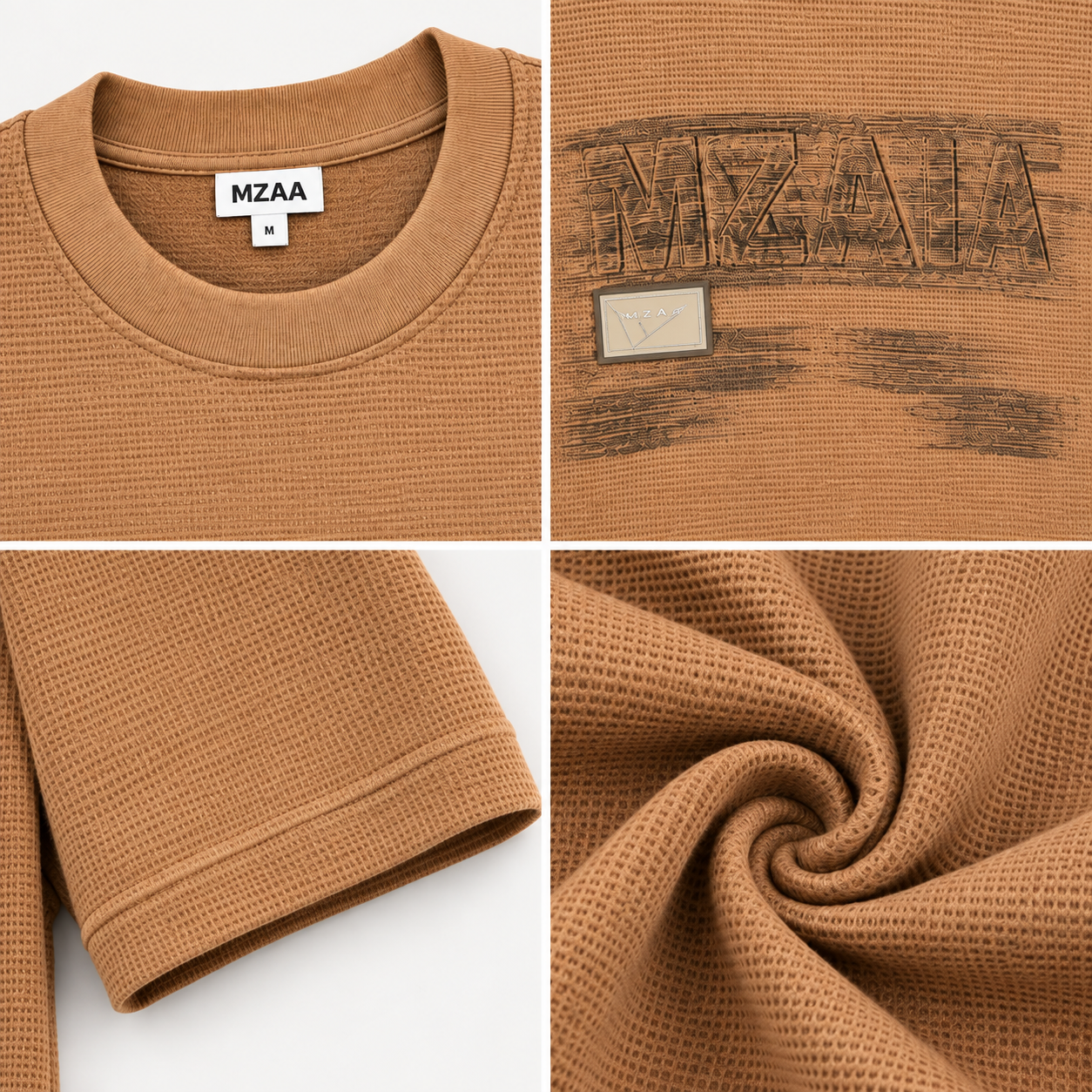 Men’s Fadded German Waffle Knit T-Shirt - Image 7