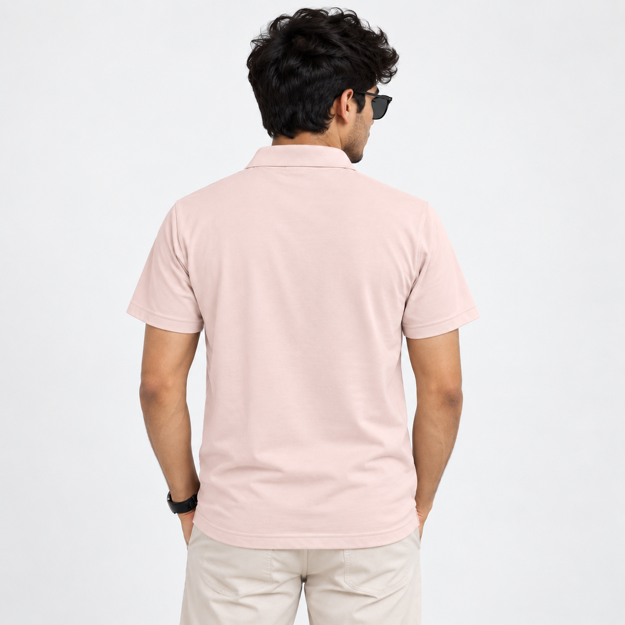 FREEMIND Men's Solid Polo T-Shirt | Regular Fit | Short Sleeve - Image 2