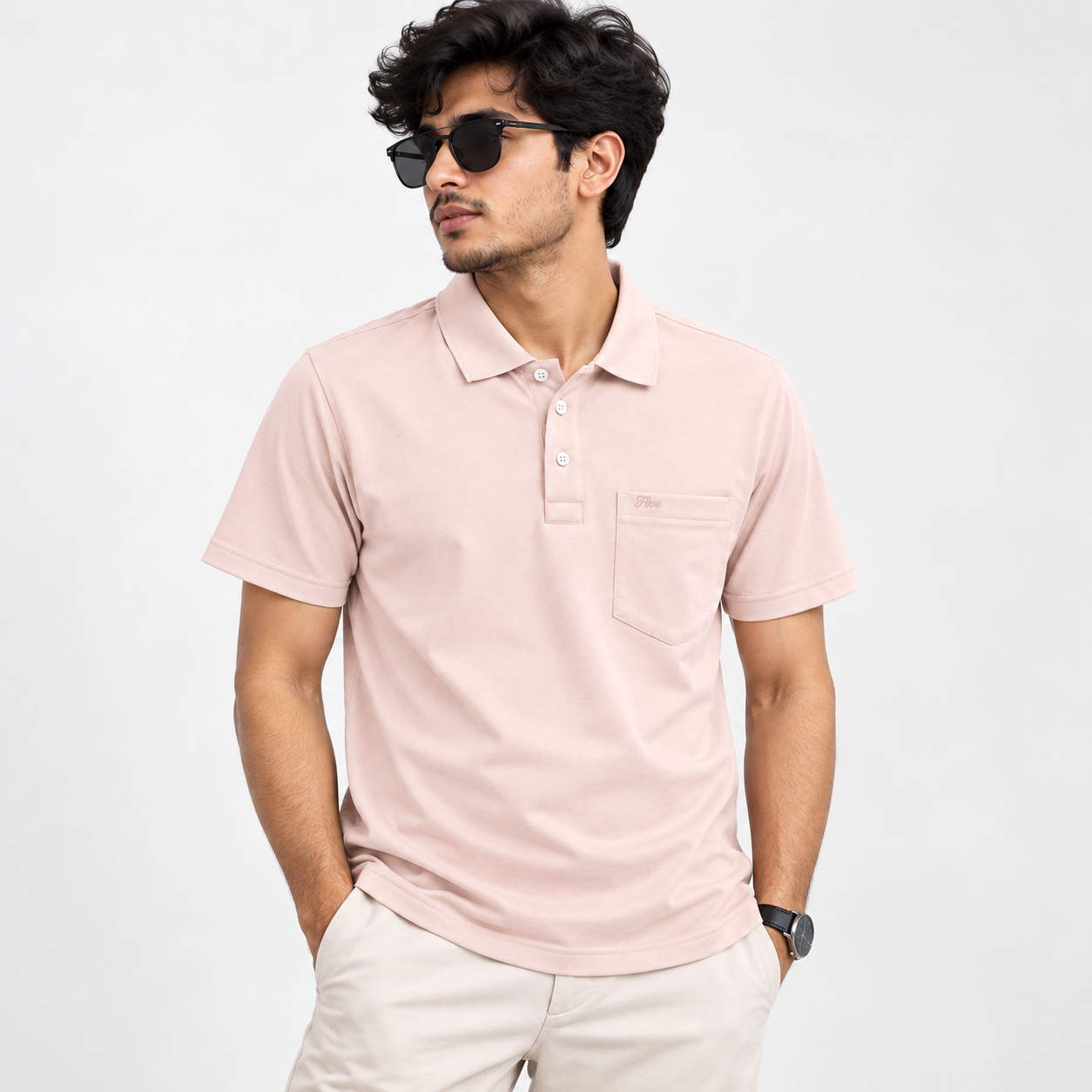 FREEMIND Men's Solid Polo T-Shirt | Regular Fit | Short Sleeve