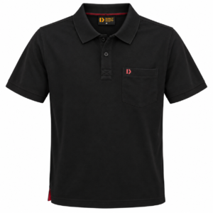 DIXCY SCOTT Men's Solid Black Polo T-Shirt | Regular Fit | Short Sleeve | Size S