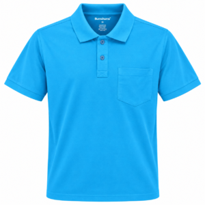Bumchums Men's Solid Sky Blue Polo T-Shirt | Cotton Rich | Regular Fit | Size S