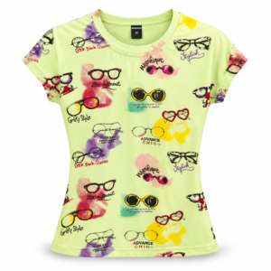 Girls Lime Green Printed Half Sleeve T-Shirt/Top