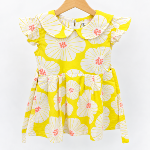 Baby Queen Roxy Girls Floral Print Frog/ Dress – Yellow