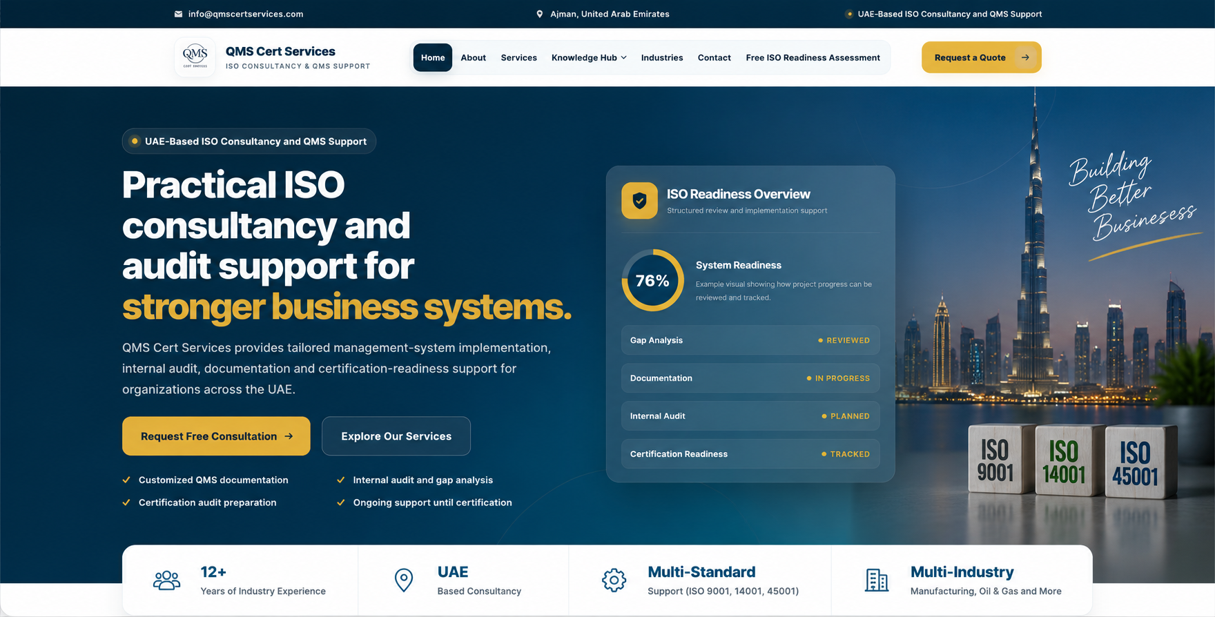 QMS Cert Services Website