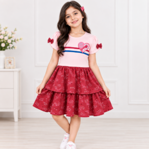 Garji Girls Printed Frock Dress