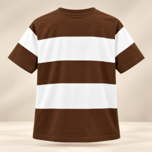 VIKAANA Women's White Striped Round Neck T-Shirt