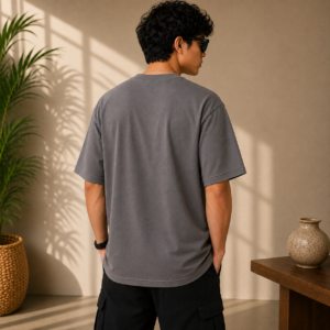 Men’s Grey Graphic T-Shirt | Round Neck | Half Sleeve
