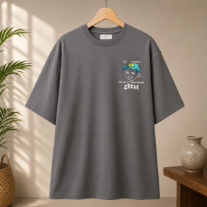 Men’s Grey Graphic T-Shirt | Round Neck | Half Sleeve