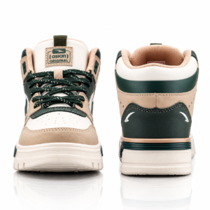 Asian Motion 11 Men's High Top Casual Beige Leaf Green | Stylish Lace-Up Shoes