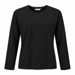 Solid Black Full Sleeve Round Neck T-Shirt