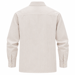YOUNGOR Men’s Premium Beige Striped Full Sleeve Printed Casual Shirt