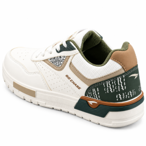 Asian Motion-02 Men's Casual Sneakers White Olive Beige Shoes