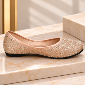 Women's Mojri Pakistani Juti Light Golden Traditional Ethnic