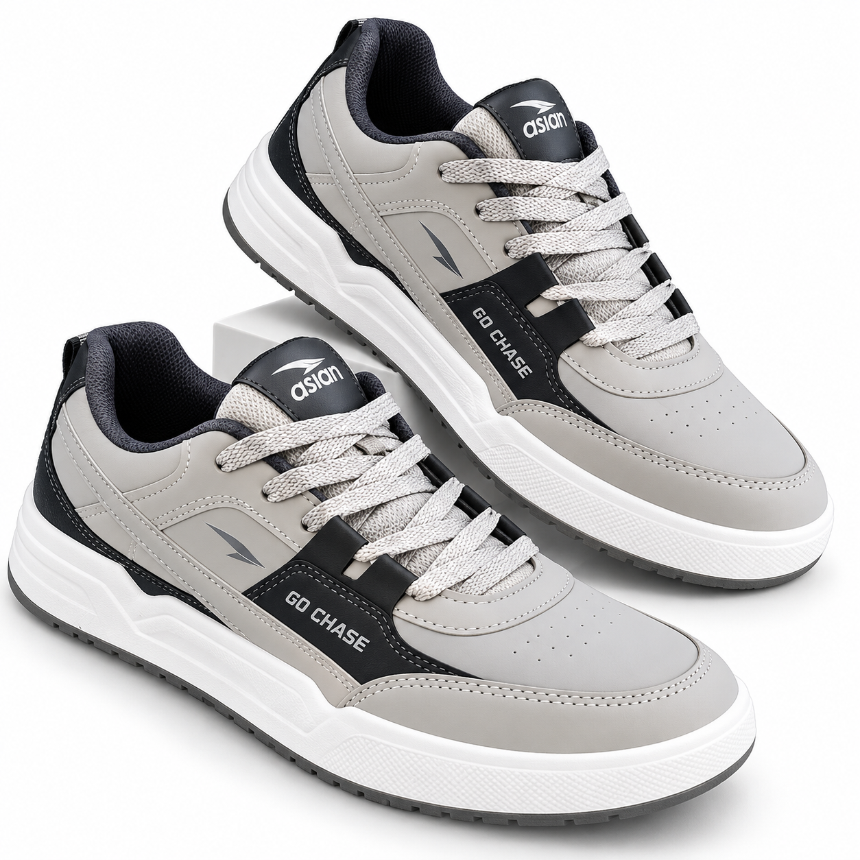 Asian Unicorn-13 Men's Casual Sneakers Light Grey | Dark Grey Shoes