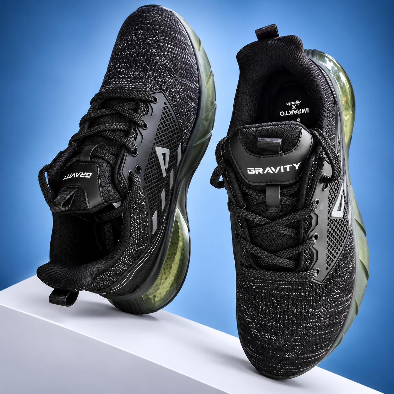 Ajanta Impakto Men's Black Sports Running Shoes - Image 2