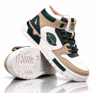 Asian Motion 11 Men's High Top Casual Beige Leaf Green | Stylish Lace-Up Shoes