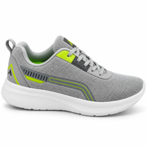 Aqualite Metal 11 Mens Sports Running Shoes Light Grey | Fluorescent Green