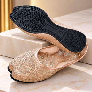 Women's Mojri Pakistani Juti Light Golden Traditional Ethnic