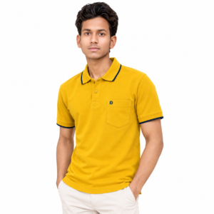 Dixcy Scott Men’s Cotton Rich Mustard Yellow Polo T-Shirt – Size L