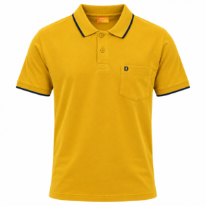Dixcy Scott Men’s Cotton Rich Mustard Yellow Polo T-Shirt – Size L