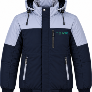 TEVR Hooded Windcheater Jacket Men  Navy Blue | Light Grey