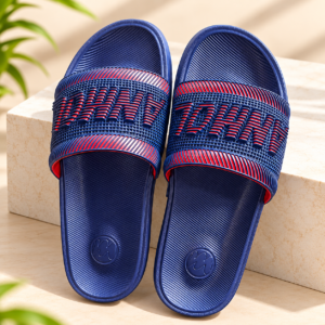 Anmol Men's Navy Blue Slides Slippers