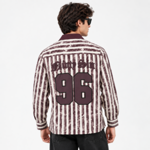 BLACKETT Cream Striped Full Sleeve Shirt