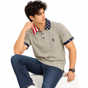Polo Ralph Lauren Men’s USA Flag Collar Polo T-Shirt – Size L