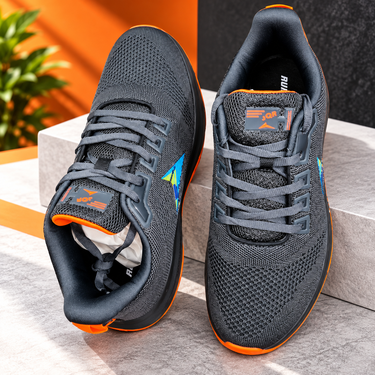 JQR Sports Agni Men's Dark Grey Running | Sports Shoes - Image 4