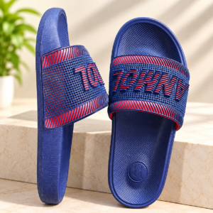 Anmol Men's Navy Blue Slides Slippers