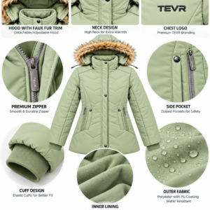 Girl's Fur Hooded Winter Jacket | TEVR