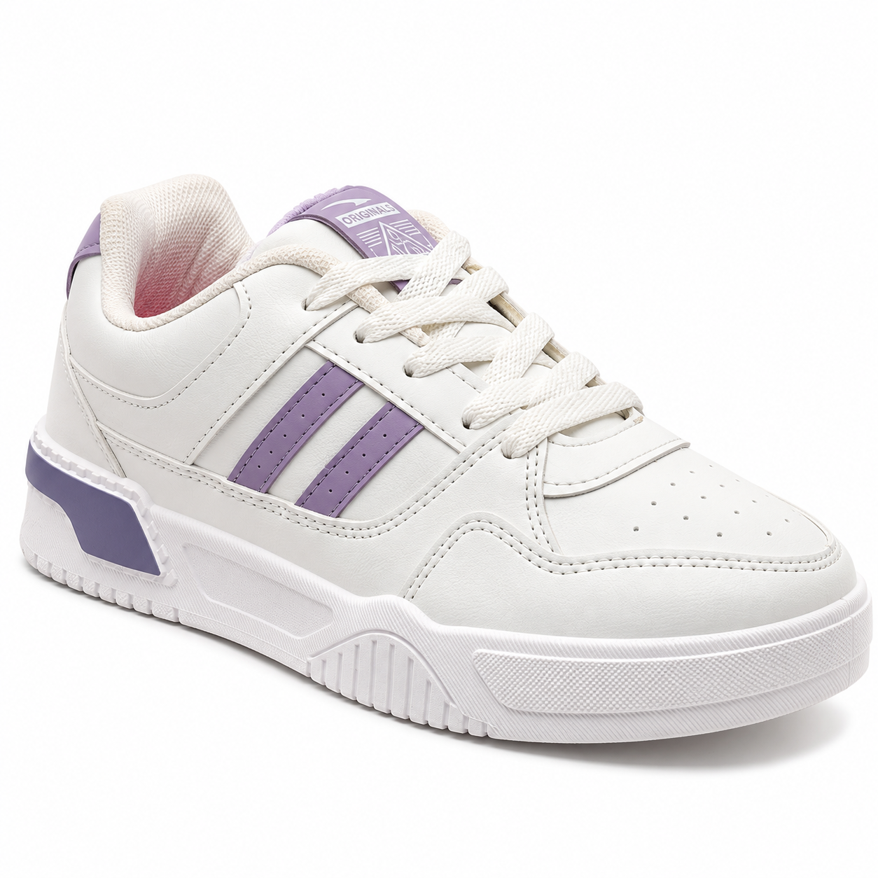 Asian Paradise 12 SPL Girls Casual Sneakers Off White Lavender Shoes - Image 5